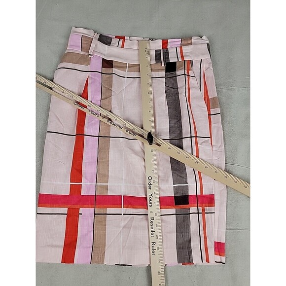 Anne Taylor Skirt 6 Petite Pencil Knee Pink Zip Preppy Office Linen Blend Modern - Picture 6 of 16